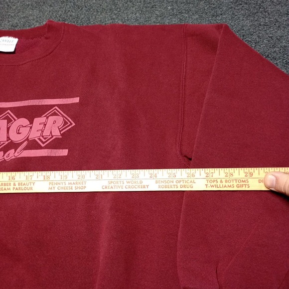 VINTAGE Voyager School Sweater Maroon 2XL XXL Santee Heavyweight USA Made - Picture 5 of 8
